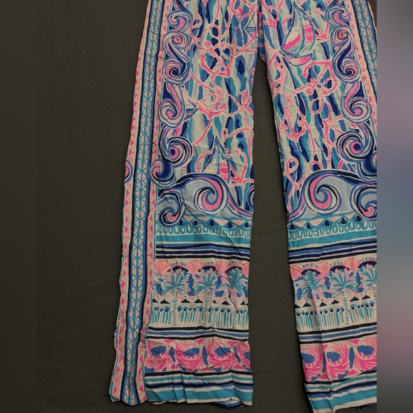 Lilly Pulitzer Harbour Mid Rise Pants Skim Blue Size Medium - Picture 3 of 14